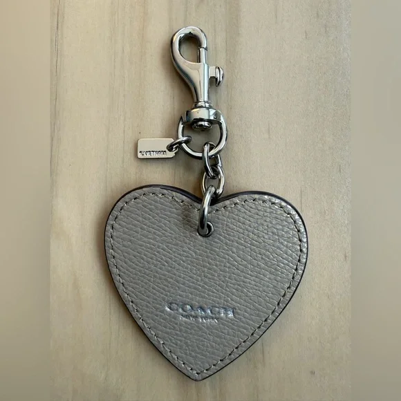 COACH Leather Heart Bag Charm & Keychain | Red / Silver | EUC - Picture 3 of 6